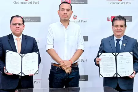 Presidente Jos Jer en firma de convenio ente la Fiscala y el MINJUSDH.