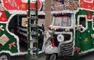 Mototaxi causa furor en las redes sociales con su decoración en alusión a Navidad: "En Perú nunca te aburres"