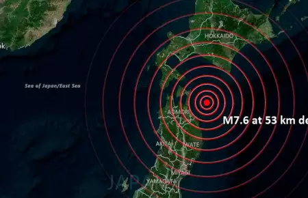 Terremoto de 7.6 sacude Japn.