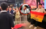 Pol Deportes llega a España y recibe emotiva bienvenida de la comunidad peruana en el extranjero