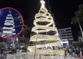 Polmica en Chiclayo por rbol de Navidad de S/ 20 mil hecho solo con tela: vecinos indignados