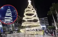 Polémica en Chiclayo por árbol de Navidad de S/ 20 mil hecho solo con tela: vecinos indignados