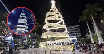 Indignacin entre chiclayanos por rbol de Navidad de S/ 20 mil que coste la Mu