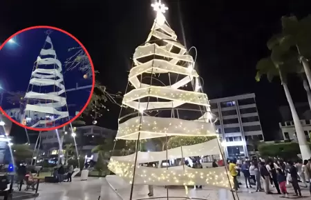 Indignacin entre chiclayanos por rbol de Navidad de S/ 20 mil que coste la Mu