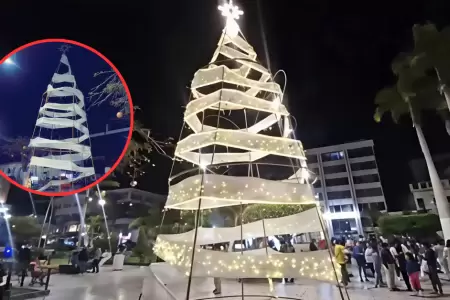 Indignacin entre chiclayanos por rbol de Navidad de S/ 20 mil que coste la Mu