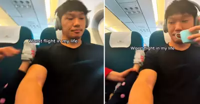 Joven grab cmo una nia lo pate mientras la mam se rea.