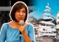 Alcaldesa de Chiclayo afirma que rbol navideo "est bonito", pese a crticas por su aspecto y falta de luces