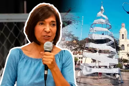 Alcaldesa de Chiclayo afirma que rbol navideo incompleto "est bonito".