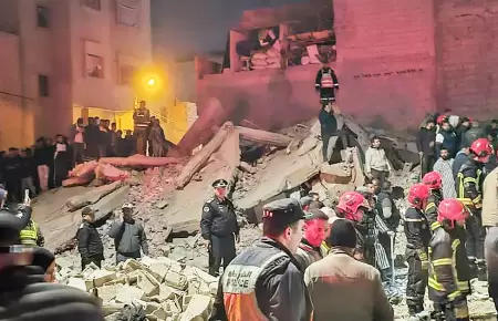 Derrumbe de edificios en Marruecos.