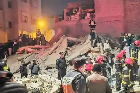 Derrumbe de edificios en Marruecos.