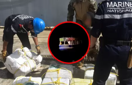 Marina francesa realiza operativo en las Antillas e incauta barco cargado de nar