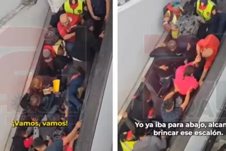 Accidente en escalera el�ctrica caus� tensi�n en pasajeros