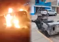 SMP: Vecinos linchan a presuntos ladrones de autopartes y queman su moto