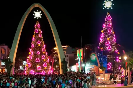 Este 2025, una regi�n del sur instal� el �rbol de Navidad m�s grande del Per�.