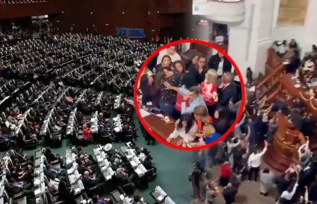 Congresistas se pelean en medio sesi�n parlamentaria.