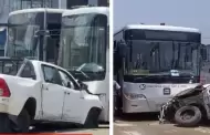 SMP: Patrulla con detenidos choca contra bus del Metropolitano cerca a la estación Parque del Trabajo
