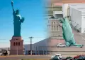 Brasil: Fuerte viento derriba una r�plica de la Estatua de la Libertad y genera alarma clim�tica