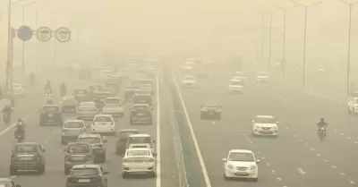 Alta contaminaci�n del aire origin� accidente vehicular