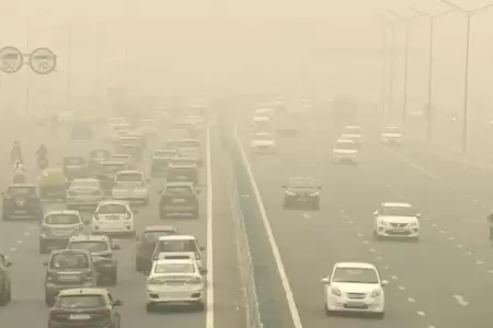 Alta contaminaci�n del aire origin� accidente vehicular