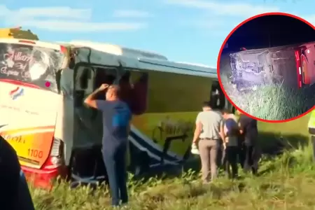 Bus con estudiantes deja dos fallecidos en Coronel Oviedo.