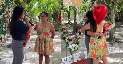 Lis Padilla oficializa su relaci�n con Tania Pinedo en rom�ntica declaraci�n