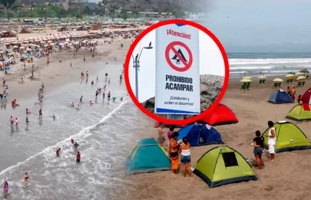 Multas por acampar en playas durante fiestas de fin de a�o pueden bordear los 3