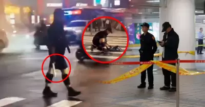 Sujeto llam� la atenci�n de la gente con bombas de humo para luego atacarlos con