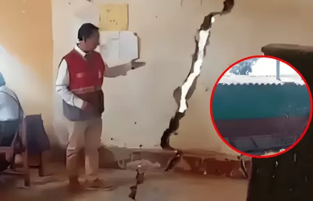 Escolares estudian en capilla de cementerio tras colapso de su colegio