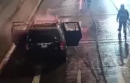 La Victoria: Vehículo se incendia por corto circuito en la Vía Expresa y genera cierre temporal