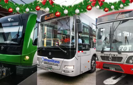 Conoce los horarios del transporte p�blico por Navidad 2025 en Lima.