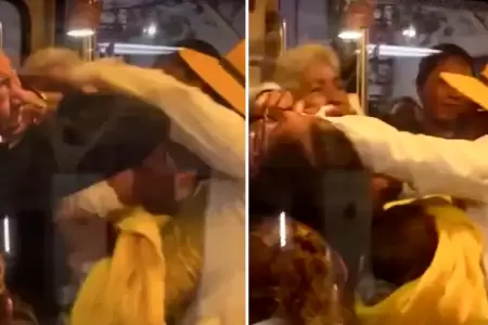 Mujeres pelean en L�nea 2 del Metro.