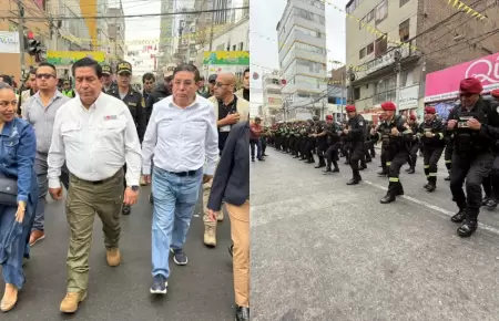 Se realiz� operativo de control de seguridad en emporio comercial de gamarra.