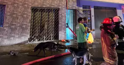 Incendio en vivienda de San Luis