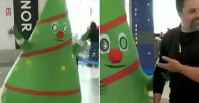 Recibe a su esposo vestida como �rbol