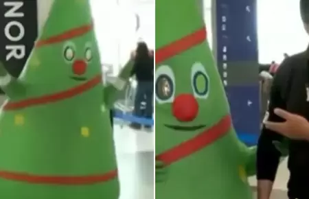 Recibe a su esposo vestida como �rbol