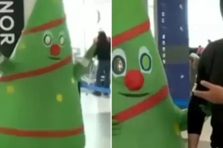 Recibe a su esposo vestida como �rbol