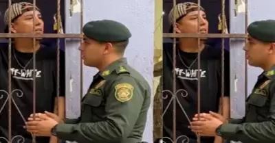 Llam� a la polic�a porque su esposa no lo dejaba salir.