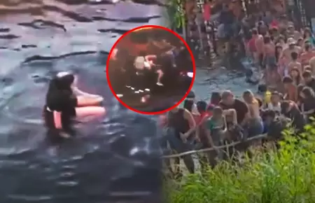 Pasajeros saltaron de la embarcaci�n para evitar hundirse con ella, provocando q