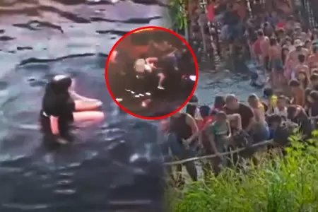 Pasajeros saltaron de la embarcaci�n para evitar hundirse con ella, provocando q