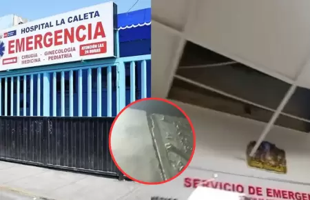 Sismo en Chimbote caus� rotura de una tuber�a que provoc� una inundaci�n en hosp