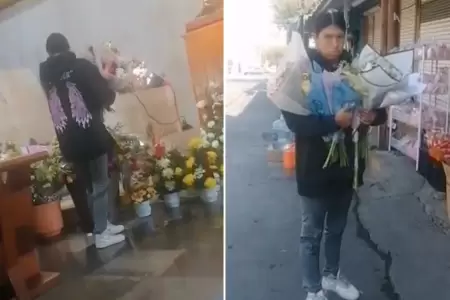 Mujer es confrontada por robar flores en iglesia