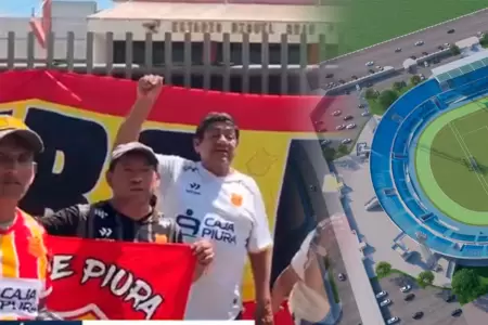 Hinchas del Atl�tico Grau protestan por paralizaci�n de obra de Estadio Grau.