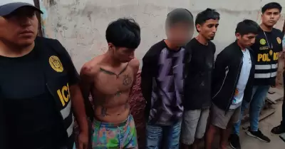 Detenidos de la banda criminal 'Los Mexicanos' que cayeron en Barrios Altos.