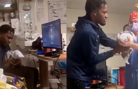 Llev� su computadora gamer mientras nac�a su beb�.