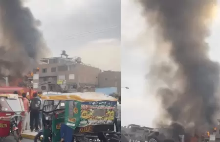 Se reporta incendio en una central de pirot�cnicos en Santa Anita