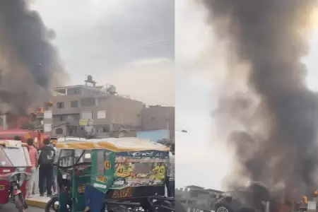 Se reporta incendio en una central de pirot�cnicos en Santa Anita