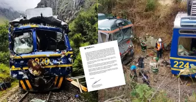 PeruRail responsabiliza a tren de Inca Rail de haber colisionado con su unidad.