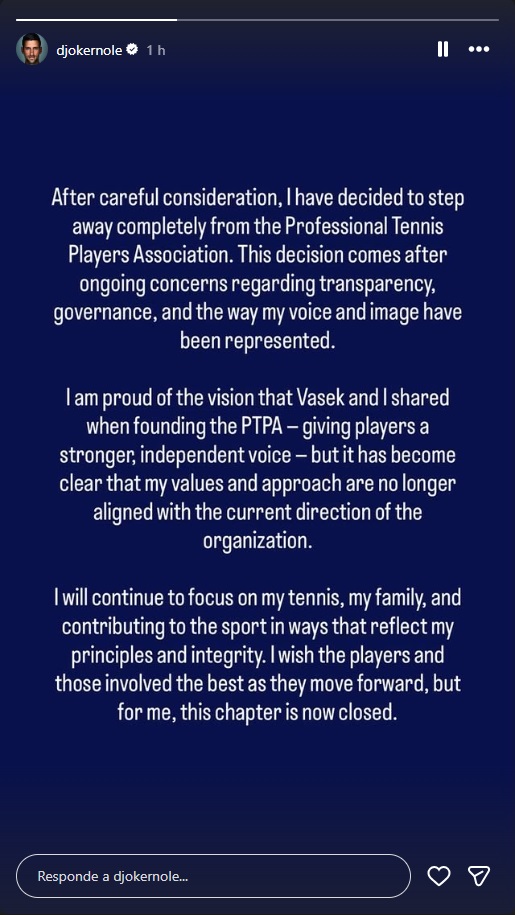 Djokovic hizo importante anuncio en su carrera deportiva.