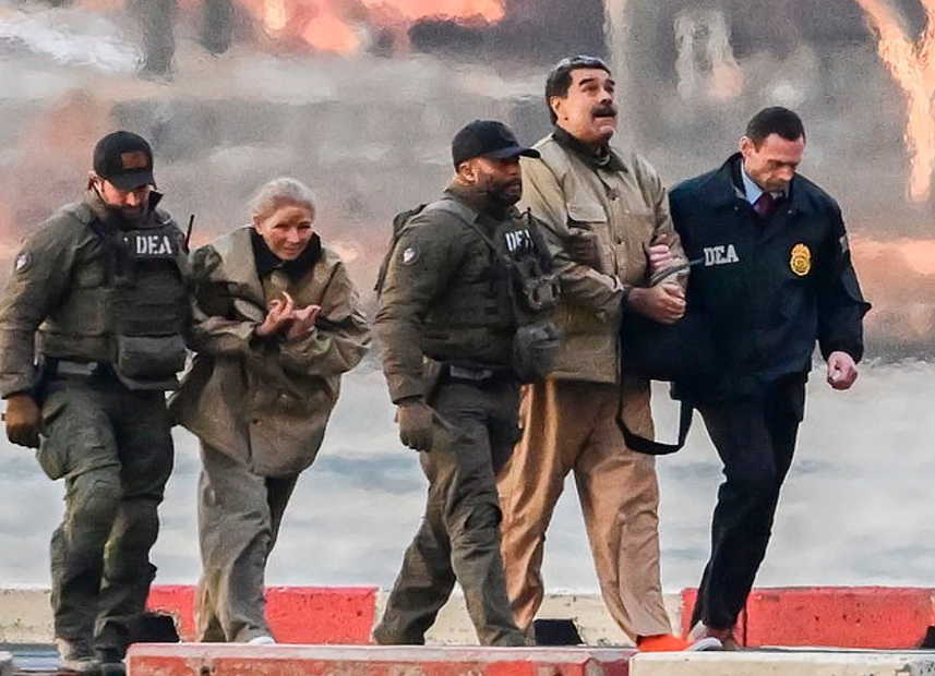 Maduro y Cilia Flores son trasladados a un juzgado federal en Manhattan, en Nueva York.