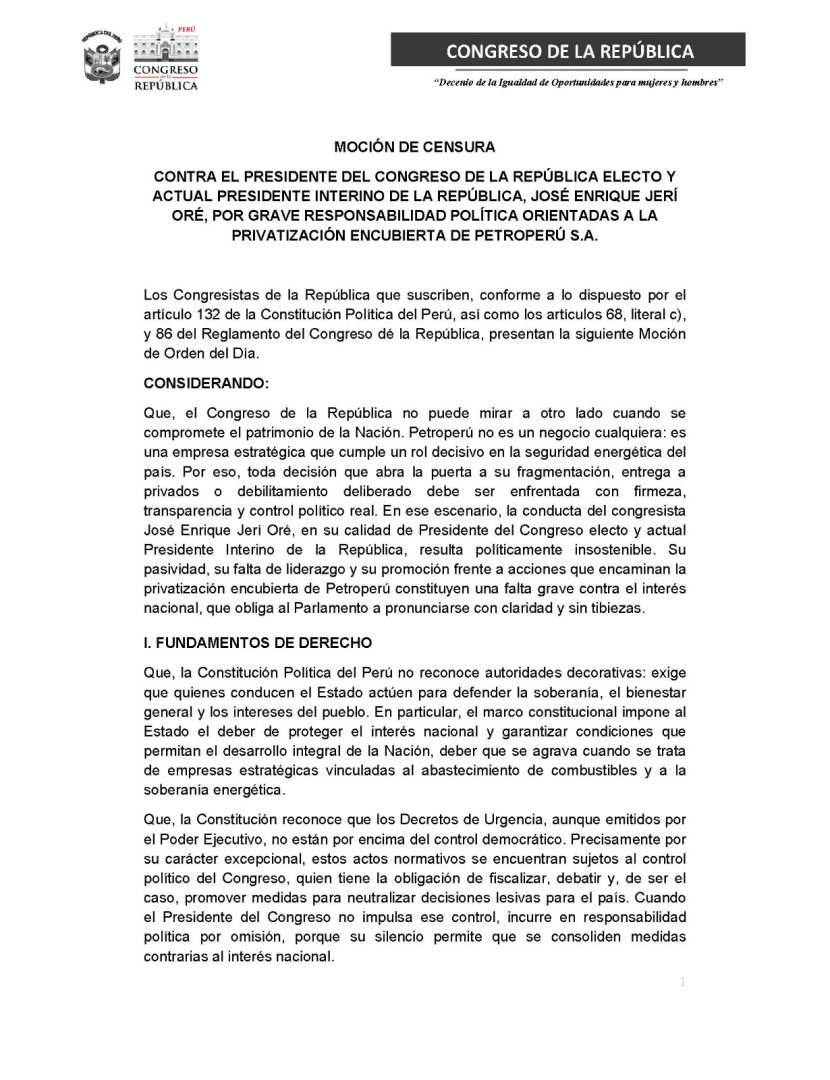 Moción de censura.